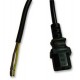 1 m Black Straight IEC Mains Lead with Bare Ends